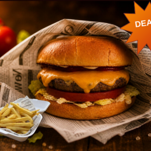 cheeseburger + pommes (aktions menü)